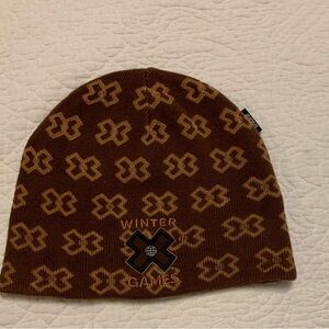 Winter Games Brown Patterned Beanie
